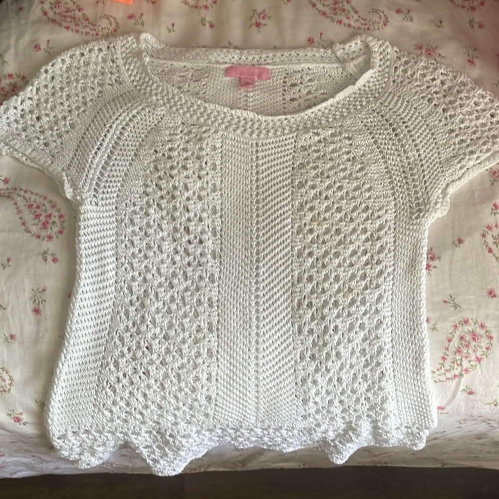 Lily Pulitzer white lace crochet top